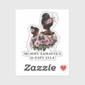 Schöne Schwarze Mama und Tochter (7) Aufkleber (Blatt)