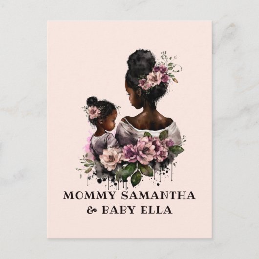 Schöne Schwarze Mama und Tochter (7) Postkarte (Vorderseite)