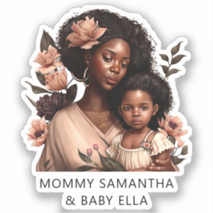 Schöne Schwarze Mama und Tochter (9) Aufkleber