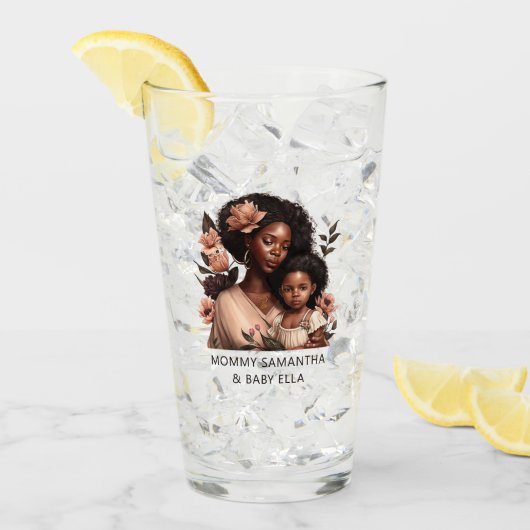Schöne Schwarze Mama und Tochter (9) Glas (Vorderseite Ice)