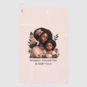 Schöne Schwarze Mama und Tochter (9) Golfhandtuch (Vorderseite)