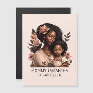 Schöne Schwarze Mama und Tochter (9) Magnetkarte