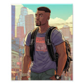 Schöne schwarze Männer Fotodruck (Vorne)