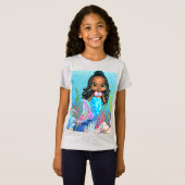 Schöne schwarze Meerjungfrau spielt im Meer T-Shirt (Vorne ganz)
