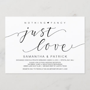 Schöne schwarze Nichts Fancy Just Love, Flitterwoc Einladung