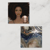 schöne schwarze Ohrmarke Quadratische Visitenkarte (Vorne/Hinten)