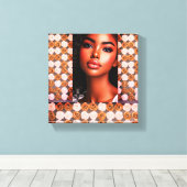 Schöne Schwarze Prinzessin Blumenmuster Wand Kunst (Insitu (Holzboden))