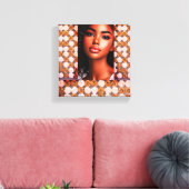 Schöne Schwarze Prinzessin Blumenmuster Wand Kunst (Insitu (Wohnzimmer))