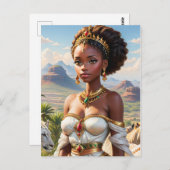 Schöne schwarze Prinzessin Postkarte (Vorne/Hinten)