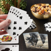 Schöne schwarze Reittiere Spielkarten (In Situ)