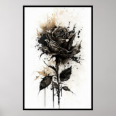 Schöne schwarze Rose Poster (Vorne)