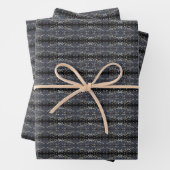 Schöne schwarze Spitzenbaumrindenmusterung Geschenkpapier Set (Beispiel)