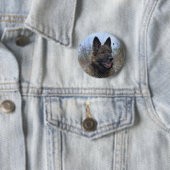 schöne schwarze und bräunliche deutsche Schäferwel Button (Beispiel)
