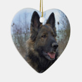 schöne schwarze und bräunliche deutsche Schäferwel Keramikornament (Rechts)