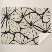 Schöne schwarze und cremefarbene Blumendecke Sherpadecke (Vorderseite (Horizontal))