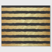 Schöne schwarze und goldene Streifen Geschenkpapier (Flach)