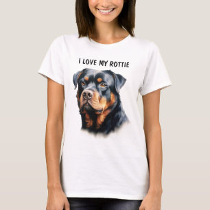 SCHÖNE SCHWARZE UND TAN ROTTWEILER HUNDE GESICHT T-Shirt