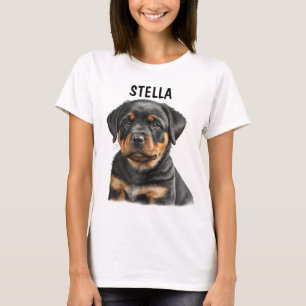 SCHÖNE SCHWARZE UND TAN ROTTWEILER HUNDE GESICHT T-Shirt