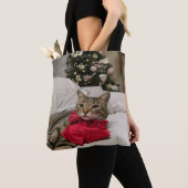 Schöne schwarze und weiße Katze Tasche (Von Nahem)