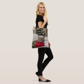 Schöne schwarze und weiße Katze Tasche (Am Model)