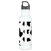 Schöne schwarze und weiße Kuh Edelstahlflasche (Rückseite)