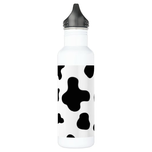 Schöne schwarze und weiße Kuh Edelstahlflasche (Links)