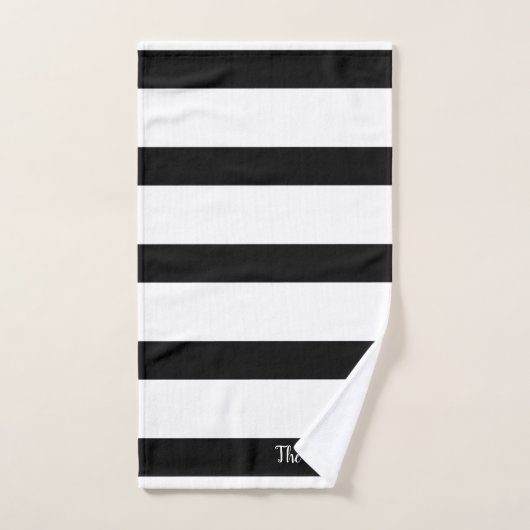 Schöne schwarze und weiße Streifen Badhandtuch Set (Handtuch)