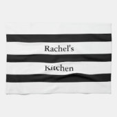 Schöne schwarze und weiße Streifen Handtuch (Horizontal)