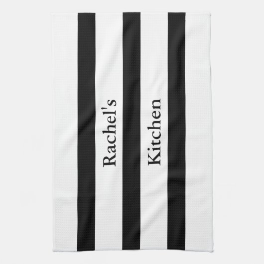 Schöne schwarze und weiße Streifen Handtuch (Vertikal)