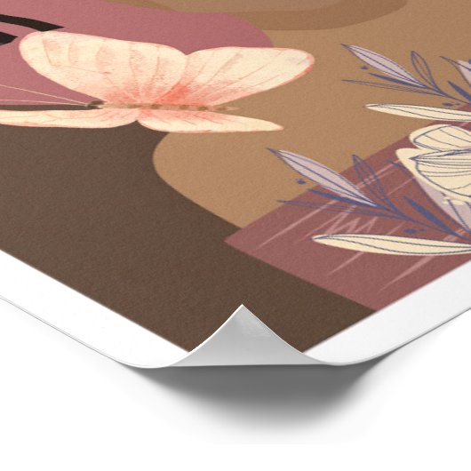 Schöne schwarze Vector Illustration Poster (Ecke)