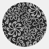 Schöne Schwarzweiß-Aufkleber Runder Aufkleber (Vorderseite)