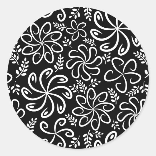 Schöne Schwarzweiß-Aufkleber Runder Aufkleber (Vorderseite)
