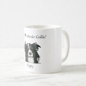 Schöne Schwarzweiss-Border-Collie Kaffeetasse (VorderseiteRechts)