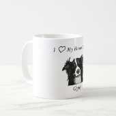 Schöne Schwarzweiss-Border-Collie Kaffeetasse (Vorderseite Links)