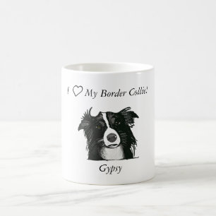 Schöne Schwarzweiss-Border-Collie Kaffeetasse