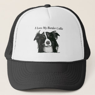 Schöne Schwarzweiss-Border-Collie Truckerkappe