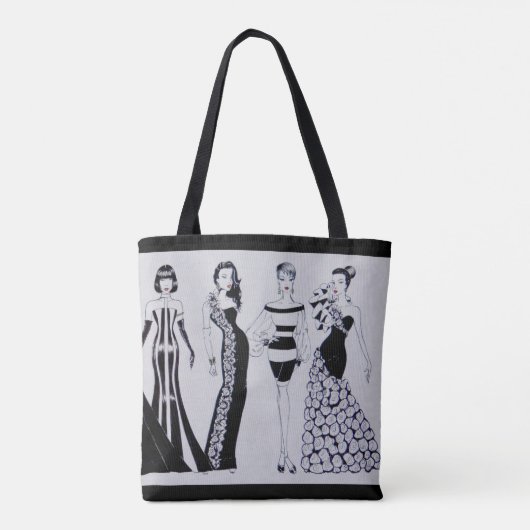 Schöne Schwarzweiss-Mode-Taschen-Tasche Tasche (Rückseite)