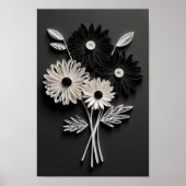 Schöne schwarzweiße, einfarbige Blume Poster (Vorne)