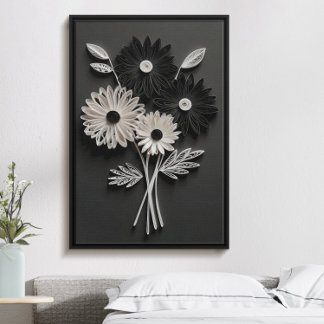 Schöne schwarzweiße, einfarbige Blume Poster