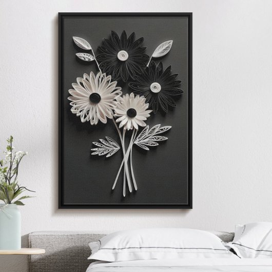 Schöne schwarzweiße, einfarbige Blume Poster