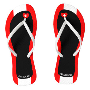 Schöne Schweiz Flaggenfarben Patriotic Badesandalen