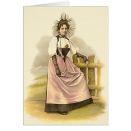 Schöne Schweizer Frau im traditionellen Kostüm,