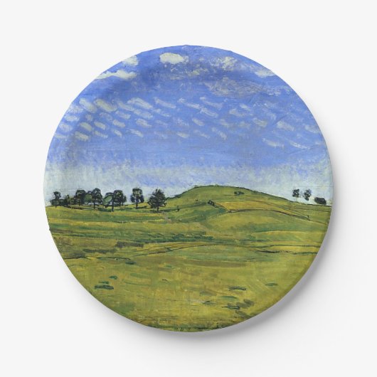 Schöne Schweizer Landschaft (von Ferdinand Hodler) Pappteller (Vorderseite)