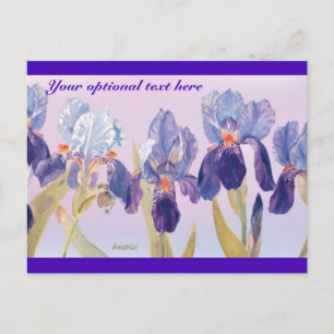 Schöne Schwertlilien-Wasserfarben-Postkarte Postkarte