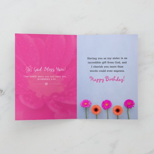 Schöne Schwester Birthday Karte (Innenseite)