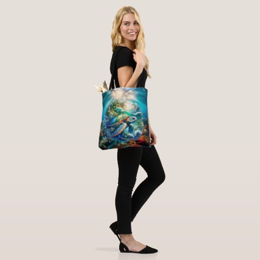 Schöne Schwimmsee Schildkröte Tote Tasche (Am Model)