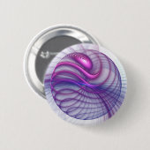 Schöne Schwung Modernes Abstraktes Fraktal Art Pin Button (Vorne & Hinten)