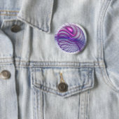Schöne Schwung Modernes Abstraktes Fraktal Art Pin Button (Beispiel)
