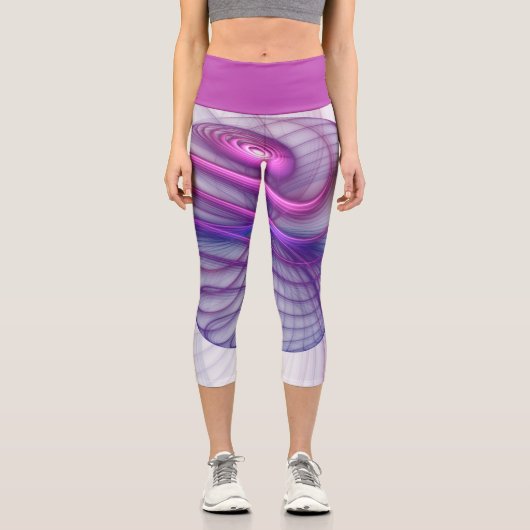 Schöne Schwung Modernes Abstraktes Fraktal Art Pin Capri Leggings (Vorderseite)