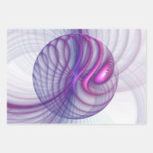 Schöne Schwung Modernes Abstraktes Fraktal Art Pin Geschenkpapier Set (Vorderseite 3)